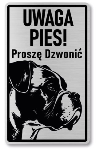 Tabliczka ostrzegawcza - Uwaga pies Boxer