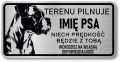 Tabliczka ostrzegawcza - Uwaga pies BOXER z imieniem