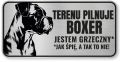 Tabliczka ostrzegawcza - Uwaga pies BOXER śmieszna