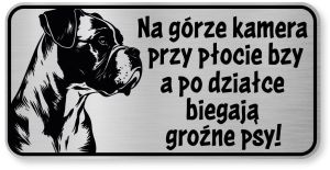 Tabliczka ostrzegawcza - Uwaga pies BOXER śmieszna