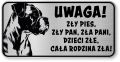 Tabliczka ostrzegawcza - Uwaga pies BOXER śmieszna