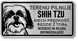 Tabliczka ostrzegawcza - Uwaga pies Shih Tzu