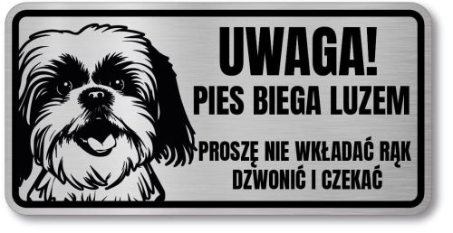 Tabliczka ostrzegawcza - Uwaga pies Shih Tzu