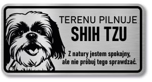 Tabliczka ostrzegawcza - Uwaga pies Shih Tzu