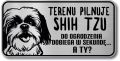 Tabliczka ostrzegawcza - Uwaga pies Shih Tzu