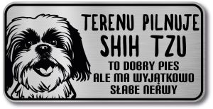Tabliczka ostrzegawcza - Uwaga pies Shih Tzu