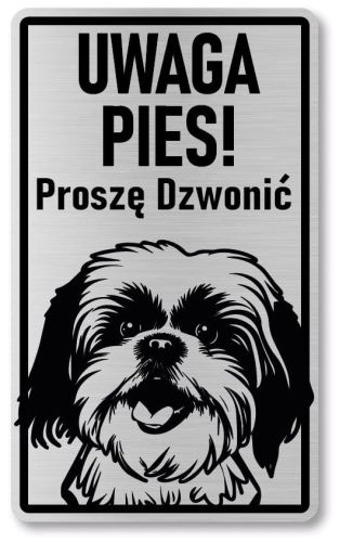 Tabliczka ostrzegawcza - Uwaga pies Shih Tzu