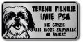 Tabliczka ostrzegawcza - Uwaga pies SHIH TZU z imieniem