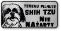 Tabliczka ostrzegawcza - Uwaga pies SHIH TZU śmieszna