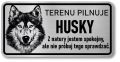 Tabliczka ostrzegawcza - Uwaga pies Husky