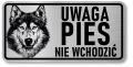 Tabliczka ostrzegawcza - Uwaga pies Husky