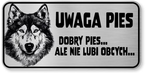 Tabliczka ostrzegawcza - Uwaga pies Husky