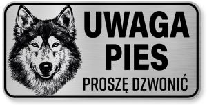 Tabliczka ostrzegawcza - Uwaga pies Husky