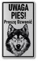 Tabliczka ostrzegawcza - Uwaga pies Husky
