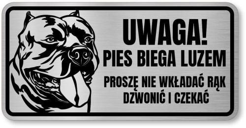 Tabliczka ostrzegawcza - Uwaga pies AMERICAN BULLY
