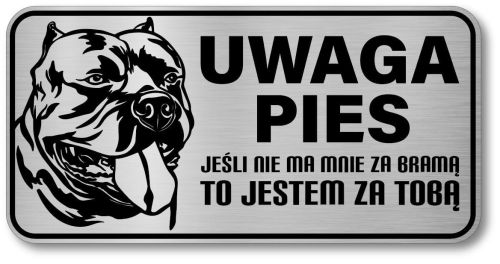 Tabliczka ostrzegawcza - Uwaga pies AMERICAN BULLY
