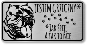 Tabliczka ostrzegawcza - Uwaga pies AMERICAN BULLY