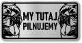Tabliczka ostrzegawcza - Uwaga pies AMERICAN BULLY 2 psy