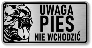 Tabliczka ostrzegawcza - Uwaga pies AMERICAN BULLY