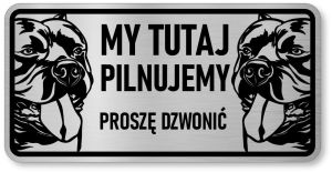 Tabliczka ostrzegawcza - Uwaga pies AMERICAN BULLY