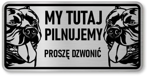 Tabliczka ostrzegawcza - Uwaga pies AMERICAN BULLY