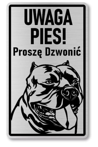 Tabliczka ostrzegawcza - Uwaga pies AMERICAN BULLY