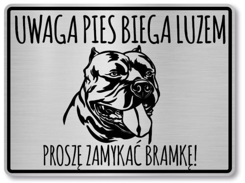 Tabliczka ostrzegawcza - Uwaga pies AMERICAN BULLY