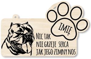 Drewniana tabliczka dekoracyjna AMERICAN BULLY z imieniem