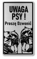 Tabliczka ostrzegawcza - Uwaga pies American Bully  2 psy