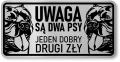 Tabliczka ostrzegawcza - Uwaga pies American Bully  2 psy