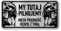 Tabliczka ostrzegawcza - Uwaga pies American Bully  2 psy