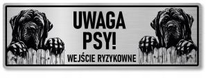 Tabliczka uwaga pies Mastif