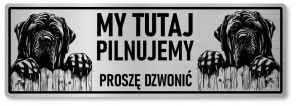 Tabliczka uwaga pies Mastif