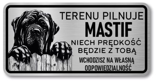 Tabliczka uwaga pies Mastif