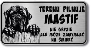 Tabliczka uwaga pies Mastif