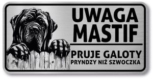 Uwaga pies Tabliczka Mastif po Śląsku