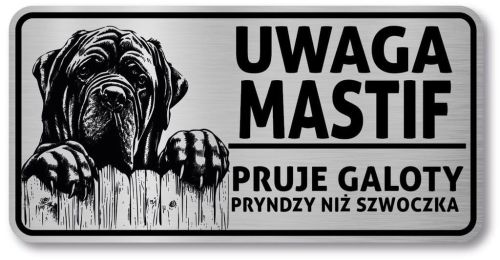 Uwaga pies Tabliczka Mastif po Śląsku