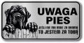 Uwaga pies Tabliczka Mastif