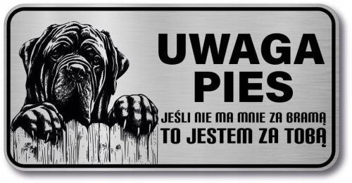 Uwaga pies Tabliczka Mastif