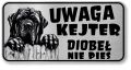 Tabliczka uwaga pies Mastif Kejter