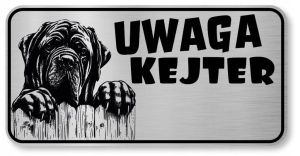 Tabliczka uwaga pies Mastif Kejter