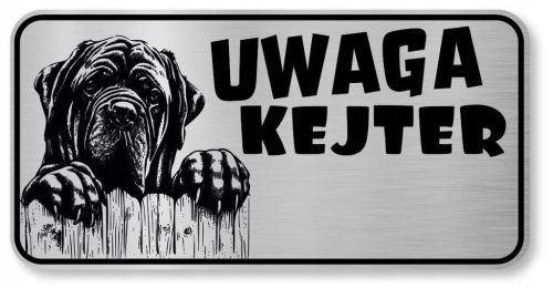 Tabliczka uwaga pies Mastif Kejter