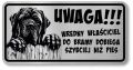 Tabliczka uwaga pies Mastif