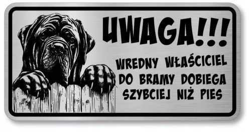 Tabliczka uwaga pies Mastif