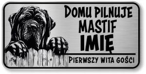 Tabliczka uwaga pies Mastif