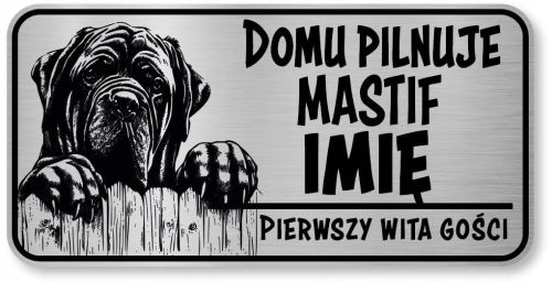 Tabliczka uwaga pies Mastif