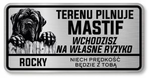 Tabliczka uwaga pies Mastif