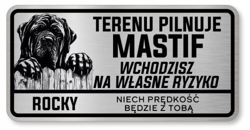 Tabliczka uwaga pies Mastif