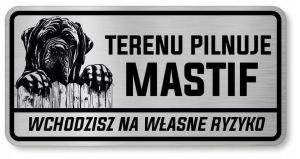 Tabliczka uwaga pies Mastif