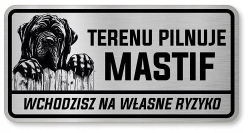Tabliczka uwaga pies Mastif